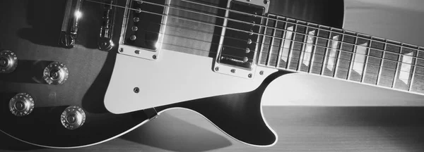 Elektrisk Guitar Sort Hvid - Stock-foto