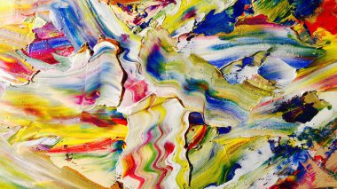 Renkli soyut arka plan duvar kağıdı. Modern motif görsel sanat. Yağlı boya karışımı. Moda el boyama bezi. Duvar dekorasyonu ve duvar resimleri fikri. 3 Boyutlu Doku.