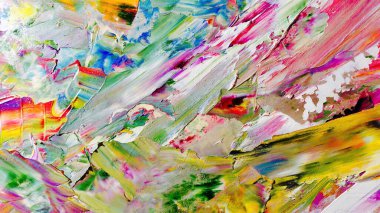 Renkli soyut arka plan duvar kağıdı. Modern motif görsel sanat. Yağlı boya karışımı. Moda el boyama bezi. Duvar dekorasyonu ve duvar resimleri fikri. 3 Boyutlu Doku.