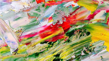 Renkli soyut arka plan duvar kağıdı. Modern motif görsel sanat. Yağlı boya karışımı. Moda el boyama bezi. Duvar dekorasyonu ve duvar resimleri fikri. 3 Boyutlu Doku.