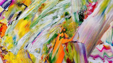Renkli soyut arka plan duvar kağıdı. Modern motif görsel sanat. Yağlı boya karışımı. Moda el boyama bezi. Duvar dekorasyonu ve duvar resimleri fikri. 3 Boyutlu Doku.