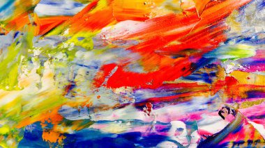 Renkli soyut arka plan duvar kağıdı. Modern motif görsel sanat. Yağlı boya karışımı. Moda el boyama bezi. Duvar dekorasyonu ve duvar resimleri fikri. 3 Boyutlu Doku