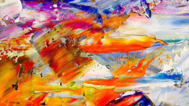 Renkli soyut arka plan duvar kağıdı. Modern motif görsel sanat. Yağlı boya karışımı. Moda el boyama bezi. Duvar dekorasyonu ve duvar resimleri fikri. 3 Boyutlu Doku