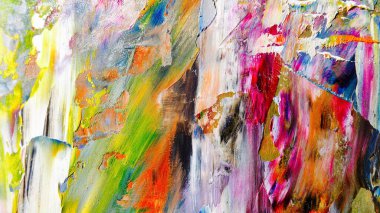 Renkli soyut arka plan duvar kağıdı. Modern motif görsel sanat. Yağlı boya karışımı. Moda el boyama bezi. Duvar dekorasyonu ve duvar resimleri fikri. 3 Boyutlu Doku