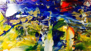 Renkli soyut arka plan duvar kağıdı. Modern motif görsel sanat. Yağlı boya karışımı. Moda el boyama bezi. Duvar dekorasyonu ve duvar resimleri fikri. 3 Boyutlu Doku.