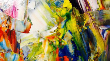 Renkli soyut arka plan duvar kağıdı. Modern motif görsel sanat. Yağlı boya karışımı. Moda el boyama bezi. Duvar dekorasyonu ve duvar resimleri fikri. 3 Boyutlu Doku.