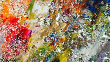 Renkli soyut arka plan duvar kağıdı. Modern motif görsel sanat. Yağlı boya karışımı. Moda el boyama bezi. Duvar dekorasyonu ve duvar resimleri fikri. 3 Boyutlu Doku.