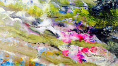 Renkli soyut arka plan duvar kağıdı. Modern motif görsel sanat. Yağlı boya karışımı. Moda el boyama bezi. Duvar dekorasyonu ve duvar resimleri fikri. 3 Boyutlu Doku.
