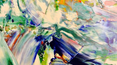 Renkli soyut arka plan duvar kağıdı. Modern motif görsel sanat. Yağlı boya karışımı. Moda el boyama bezi. Duvar dekorasyonu ve duvar resimleri fikri. 3 Boyutlu Doku