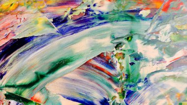 Renkli soyut arka plan duvar kağıdı. Modern motif görsel sanat. Yağlı boya karışımı. Moda el boyama bezi. Duvar dekorasyonu ve duvar resimleri fikri. 3 Boyutlu Doku.