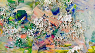 Renkli soyut arka plan duvar kağıdı. Modern motif görsel sanat. Yağlı boya karışımı. Moda el boyama bezi. Duvar dekorasyonu ve duvar resimleri fikri. 3 Boyutlu Doku