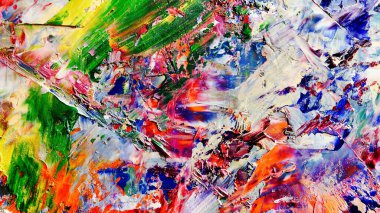 Renkli soyut arka plan duvar kağıdı. Modern motif görsel sanat. Yağlı boya karışımı. Moda el boyama bezi. Duvar dekorasyonu ve duvar resimleri fikri. 3 Boyutlu Doku