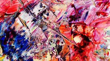 Renkli soyut arka plan duvar kağıdı. Modern motif görsel sanat. Yağlı boya karışımı. Moda el boyama bezi. Duvar dekorasyonu ve duvar resimleri fikri. 3 Boyutlu Doku