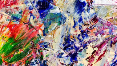 Renkli soyut arka plan duvar kağıdı. Modern motif görsel sanat. Yağlı boya karışımı. Moda el boyama bezi. Duvar dekorasyonu ve duvar resimleri fikri. 3 Boyutlu Doku