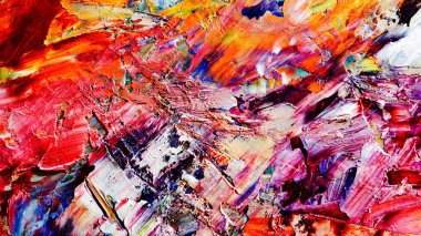 Renkli soyut arka plan duvar kağıdı. Modern motif görsel sanat. Yağlı boya karışımı. Moda el boyama bezi. Duvar dekorasyonu ve duvar resimleri fikri. 3 Boyutlu Doku
