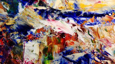 Renkli soyut arka plan duvar kağıdı. Modern motif görsel sanat. Yağlı boya karışımı. Moda el boyama bezi. Duvar dekorasyonu ve duvar resimleri fikri. 3 Boyutlu Doku.