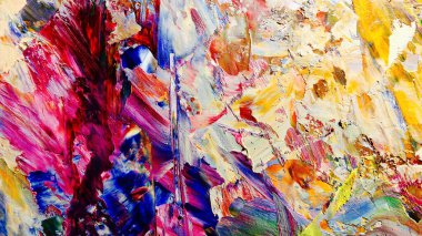 Renkli soyut arka plan duvar kağıdı. Modern motif görsel sanat. Yağlı boya karışımı. Moda el boyama bezi. Duvar dekorasyonu ve duvar resimleri fikri. 3 Boyutlu Doku.