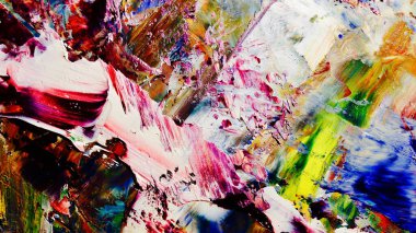 Renkli soyut arka plan duvar kağıdı. Modern motif görsel sanat. Yağlı boya karışımı. Moda el boyama bezi. Duvar dekorasyonu ve duvar resimleri fikri. 3 Boyutlu Doku.