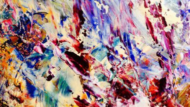 Renkli soyut arka plan duvar kağıdı. Modern motif görsel sanat. Yağlı boya karışımı. Moda el boyama bezi. Duvar dekorasyonu ve duvar resimleri fikri. 3 Boyutlu Doku.
