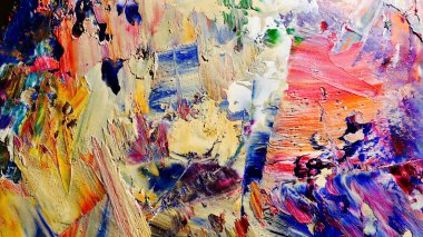 Renkli soyut arka plan duvar kağıdı. Modern motif görsel sanat. Yağlı boya karışımı. Moda el boyama bezi. Duvar dekorasyonu ve duvar resimleri fikri. 3 Boyutlu Doku.