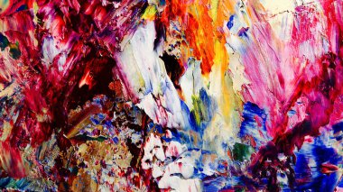 Renkli soyut arka plan duvar kağıdı. Modern motif görsel sanat. Yağlı boya karışımı. Moda el boyama bezi. Duvar dekorasyonu ve duvar resimleri fikri. 3 Boyutlu Doku.