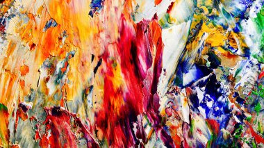 Renkli soyut arka plan duvar kağıdı. Modern motif görsel sanat. Yağlı boya karışımı. Moda el boyama bezi. Duvar dekorasyonu ve duvar resimleri fikri. 3 Boyutlu Doku.