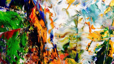 Renkli soyut arka plan duvar kağıdı. Modern motif görsel sanat. Yağlı boya karışımı. Moda el boyama bezi. Duvar dekorasyonu ve duvar resimleri fikri. 3 Boyutlu Doku.