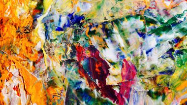 Renkli soyut arka plan duvar kağıdı. Modern motif görsel sanat. Yağlı boya karışımı. Moda el boyama bezi. Duvar dekorasyonu ve duvar resimleri fikri. 3 Boyutlu Doku.