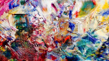 Renkli soyut arka plan duvar kağıdı. Modern motif görsel sanat. Yağlı boya karışımı. Moda el boyama bezi. Duvar dekorasyonu ve duvar resimleri fikri. 3 Boyutlu Doku.