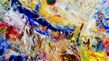 Renkli soyut arka plan duvar kağıdı. Modern motif görsel sanat. Yağlı boya karışımı. Moda el boyama bezi. Duvar dekorasyonu ve duvar resimleri fikri. 3 Boyutlu Doku.