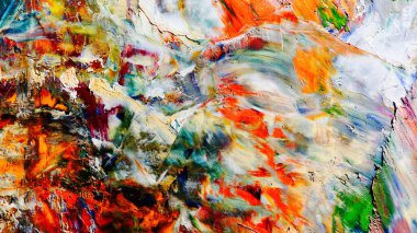 Renkli soyut arka plan duvar kağıdı. Modern motif görsel sanat. Yağlı boya karışımı. Moda el boyama bezi. Duvar dekorasyonu ve duvar resimleri fikri. 3 Boyutlu Doku.