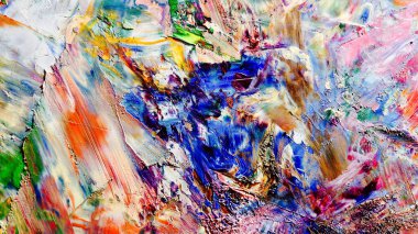 Renkli soyut arka plan duvar kağıdı. Modern motif görsel sanat. Yağlı boya karışımı. Moda el boyama bezi. Duvar dekorasyonu ve duvar resimleri fikri. 3 Boyutlu Doku.