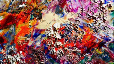 Renkli soyut arka plan duvar kağıdı. Modern motif görsel sanat. Yağlı boya karışımı. Moda el boyama bezi. Duvar dekorasyonu ve duvar resimleri fikri. 3 Boyutlu Doku.