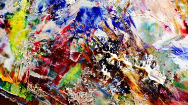 Renkli soyut arka plan duvar kağıdı. Modern motif görsel sanat. Yağlı boya karışımı. Moda el boyama bezi. Duvar dekorasyonu ve duvar resimleri fikri. 3 Boyutlu Doku.