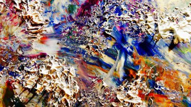 Renkli soyut arka plan duvar kağıdı. Modern motif görsel sanat. Yağlı boya karışımı. Moda el boyama bezi. Duvar dekorasyonu ve duvar resimleri fikri. 3 Boyutlu Doku.