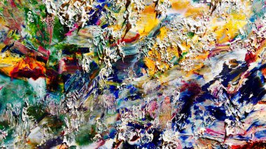 Renkli soyut arka plan duvar kağıdı. Modern motif görsel sanat. Yağlı boya karışımı. Moda el boyama bezi. Duvar dekorasyonu ve duvar resimleri fikri. 3 Boyutlu Doku.