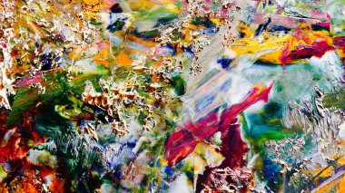 Renkli soyut arka plan duvar kağıdı. Modern motif görsel sanat. Yağlı boya karışımı. Moda el boyama bezi. Duvar dekorasyonu ve duvar resimleri fikri. 3 Boyutlu Doku.