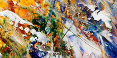 Renkli soyut arka plan duvar kağıdı. Modern motif görsel sanat. Yağlı boya karışımı. Moda el boyama bezi. Duvar dekorasyonu ve duvar resimleri fikri. 3 Boyutlu Doku