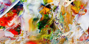 Renkli soyut arka plan duvar kağıdı. Modern motif görsel sanat. Yağlı boya karışımı. Moda el boyama bezi. Duvar dekorasyonu ve duvar resimleri fikri. 3 Boyutlu Doku