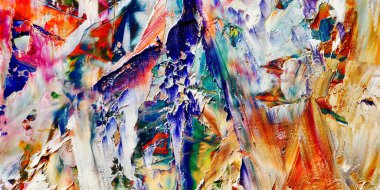 Renkli soyut arka plan duvar kağıdı. Modern motif görsel sanat. Yağlı boya karışımı. Moda el boyama bezi. Duvar dekorasyonu ve duvar resimleri fikri. 3 Boyutlu Doku