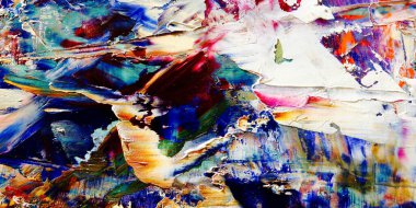 Renkli soyut arka plan duvar kağıdı. Modern motif görsel sanat. Yağlı boya karışımı. Moda el boyama bezi. Duvar dekorasyonu ve duvar resimleri fikri. 3 Boyutlu Doku