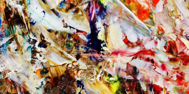 Renkli soyut arka plan duvar kağıdı. Modern motif görsel sanat. Yağlı boya karışımı. Moda el boyama bezi. Duvar dekorasyonu ve duvar resimleri fikri. 3 Boyutlu Doku.