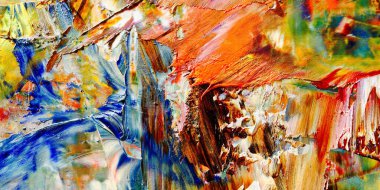 Renkli soyut arka plan duvar kağıdı. Modern motif görsel sanat. Yağlı boya karışımı. Moda el boyama bezi. Duvar dekorasyonu ve duvar resimleri fikri. 3 Boyutlu Doku