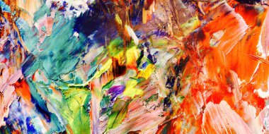 Renkli soyut arka plan duvar kağıdı. Modern motif görsel sanat. Yağlı boya karışımı. Moda el boyama bezi. Duvar dekorasyonu ve duvar resimleri fikri. 3 Boyutlu Doku