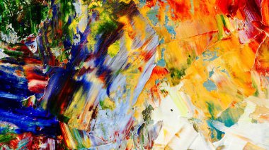 Renkli soyut arka plan duvar kağıdı. Modern motif görsel sanat. Yağlı boya karışımı. Moda el boyama bezi. Duvar dekorasyonu ve duvar resimleri fikri. 3 Boyutlu Doku.