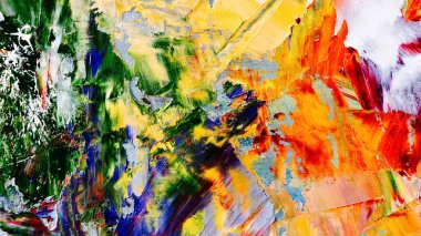 Renkli soyut arka plan duvar kağıdı. Modern motif görsel sanat. Yağlı boya karışımı. Moda el boyama bezi. Duvar dekorasyonu ve duvar resimleri fikri. 3 Boyutlu Doku.