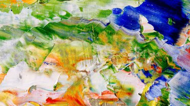 Renkli soyut arka plan duvar kağıdı. Modern motif görsel sanat. Yağlı boya karışımı. Moda el boyama bezi. Duvar dekorasyonu ve duvar resimleri fikri. 3 Boyutlu Doku.