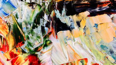 Renkli soyut arka plan duvar kağıdı. Modern motif görsel sanat. Yağlı boya karışımı. Moda el boyama bezi. Duvar dekorasyonu ve duvar resimleri fikri. 3 Boyutlu Doku.