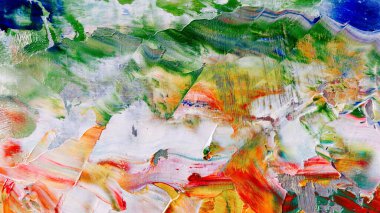 Renkli soyut arka plan duvar kağıdı. Modern motif görsel sanat. Yağlı boya karışımı. Moda el boyama bezi. Duvar dekorasyonu ve duvar resimleri fikri. 3 Boyutlu Doku.