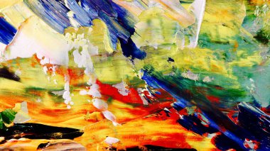 Renkli soyut arka plan duvar kağıdı. Modern motif görsel sanat. Yağlı boya karışımı. Moda el boyama bezi. Duvar dekorasyonu ve duvar resimleri fikri. 3 Boyutlu Doku.